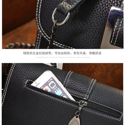 Summer Fashion New Style PU Handbag Korean-style-Style Magnetic Snap Bag Solid Versatile Large-Volume Cross-body Shoulder