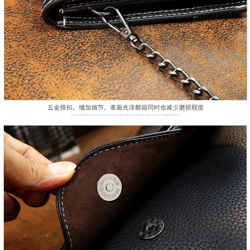 Summer Fashion New Style PU Handbag Korean-style-Style Magnetic Snap Bag Solid Versatile Large-Volume Cross-body Shoulder