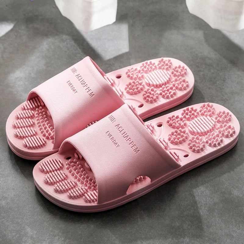 Summer Home Bathroom Non-slip Massage Slippers Indoor Sandals and Slippers Supermarket Hotel Men Women Couple Sandals