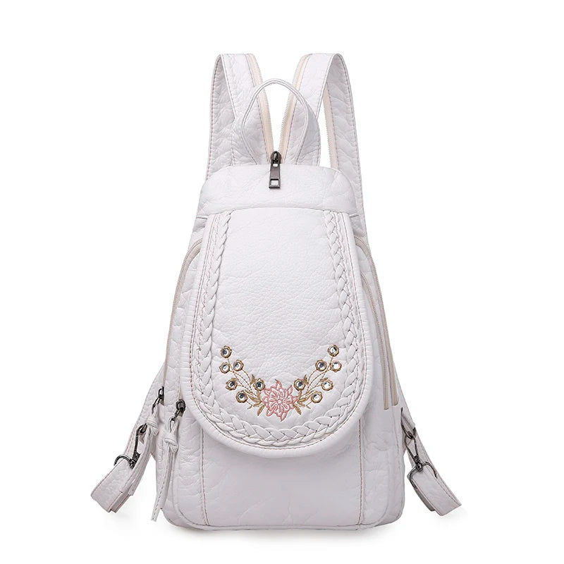 Summer Ladies Washed Leather Backpack 3 In 1 Cute Cat Women Bagpack Small Travel Backpack for Girls Sac A Dos Mochila Feminina