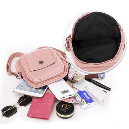 Summer Ladies Washed Leather Backpack 3 In 1 Cute Cat Women Bagpack Small Travel Backpack for Girls Sac A Dos Mochila Feminina