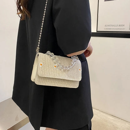 Summer Straw Crossbody Bag Beach Woven Tote Travel Shoulder Bag for Women Girls