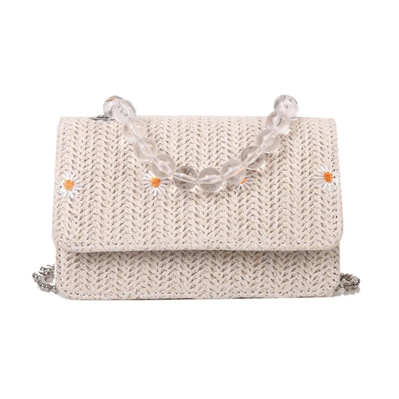 Summer Straw Crossbody Bag Beach Woven Tote Travel Shoulder Bag for Women Girls