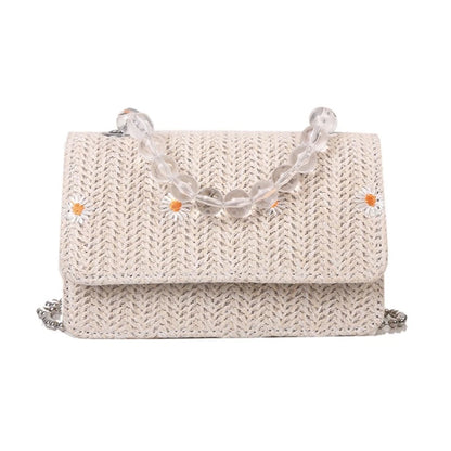 Summer Straw Crossbody Bag Beach Woven Tote Travel Shoulder Bag for Women Girls