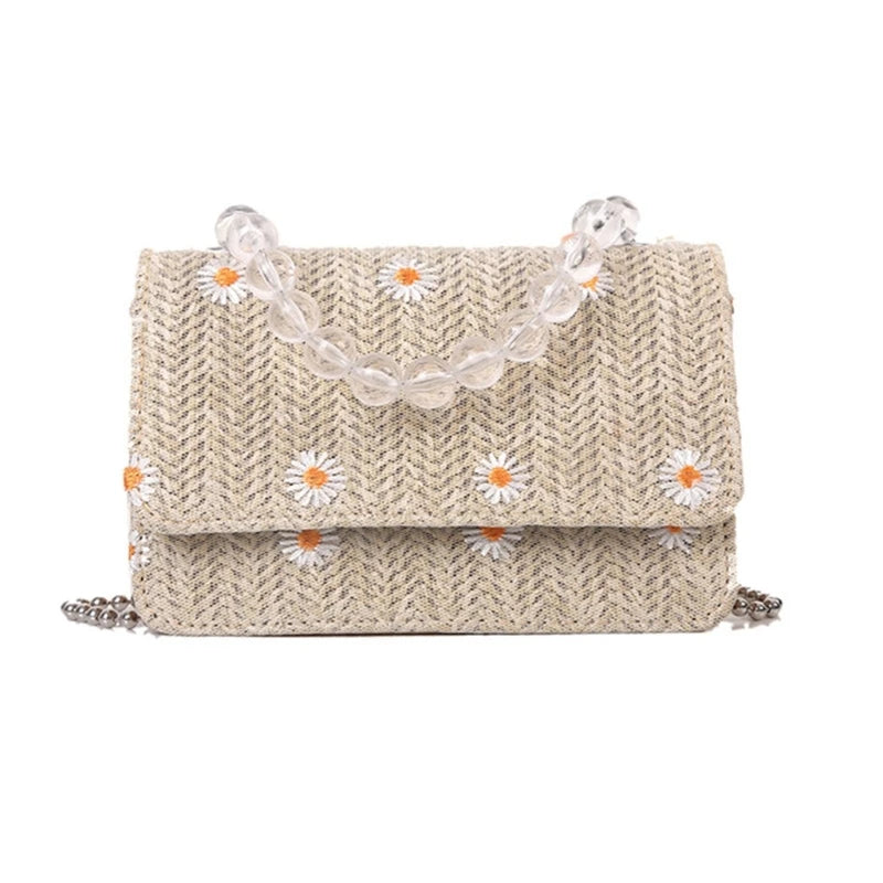 Summer Straw Crossbody Bag Beach Woven Tote Travel Shoulder Bag for Women Girls