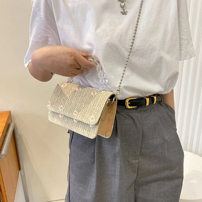 Summer Straw Crossbody Bag Beach Woven Tote Travel Shoulder Bag for Women Girls