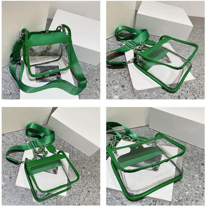 Summer Women Clear Transparent Crossbody Bag Female PVC Handbags and Purses Acrylic Chain Square Shoulder Bag