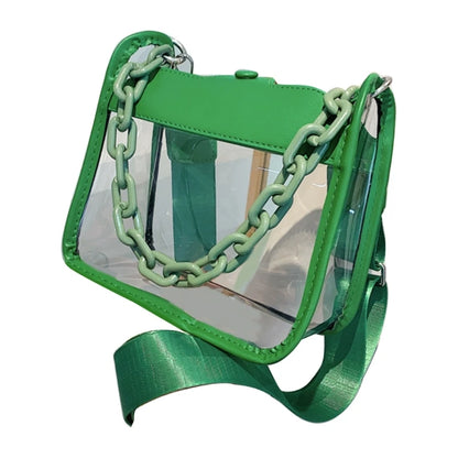 Summer Women Clear Transparent Crossbody Bag Female PVC Handbags and Purses Acrylic Chain Square Shoulder Bag