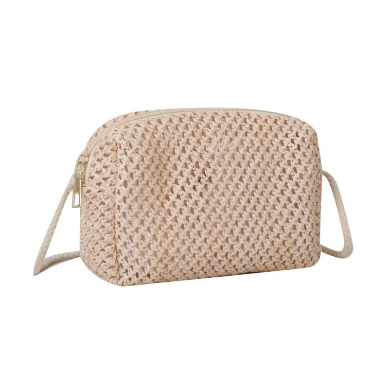 Summer Woven Tote Crossbody Bag Womens Straw Handbag Vacation Shoulder Bags