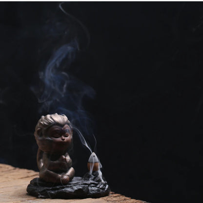 Sun Wukong Gilt Pottery Tea Pet Figurines Tea Ceremony Monkey King Statue Table Decoration Accessories Zen Car Ornament Monks