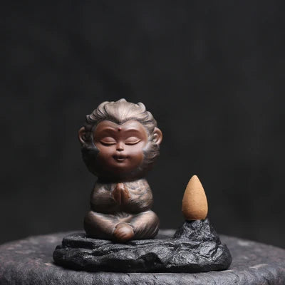 Sun Wukong Gilt Pottery Tea Pet Figurines Tea Ceremony Monkey King Statue Table Decoration Accessories Zen Car Ornament Monks