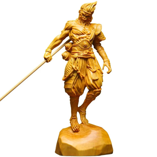 Sun Wukong - Monkey King Statue Kung Fu Tea Set Home Decor Solid Wood Figurines Tal Crafts