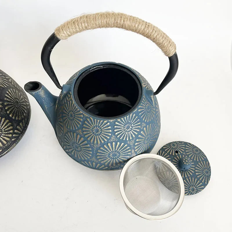 Sunflower 900ml Unique Cast Iron Teapot With Strainer Tetera Tetsubin Tea Kettle Tea Maker For Boiling Water Decoration Ornament