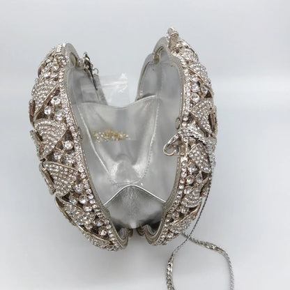 Sunflower styling Gold Diamond Wedding Dress Bags Bridal Crystal Handbags Purses Metal Women Rhinestones Clutch Purse
