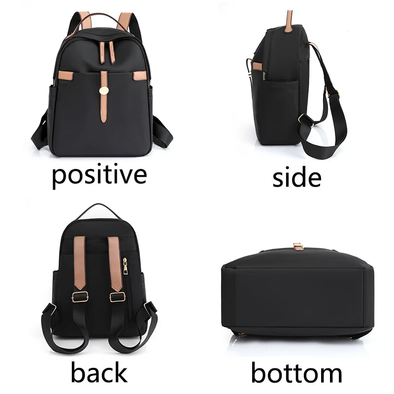 Super Light Waterproof Women's Backpacks High Quality Oxford Cloth School Bag For Girl Fashion Colorblock Design Ladies Backpack
