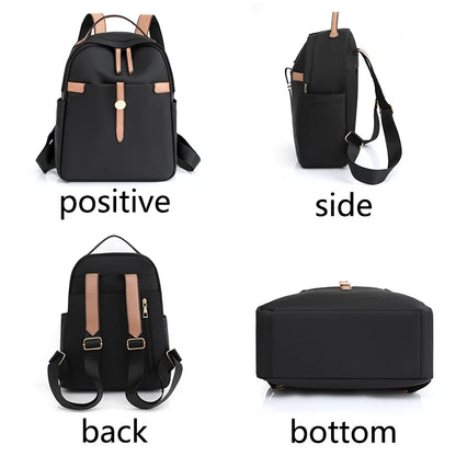 Super Light Waterproof Women's Backpacks High Quality Oxford Cloth School Bag For Girl Fashion Colorblock Design Ladies Backpack