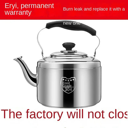 Super Thick 304 Stainless Steel Teapot with Large Capacity Whistle Gas Gas Electric Cooker Teapot with Kettle