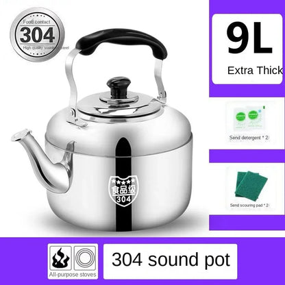 Super Thick 304 Stainless Steel Teapot with Large Capacity Whistle Gas Gas Electric Cooker Teapot with Kettle