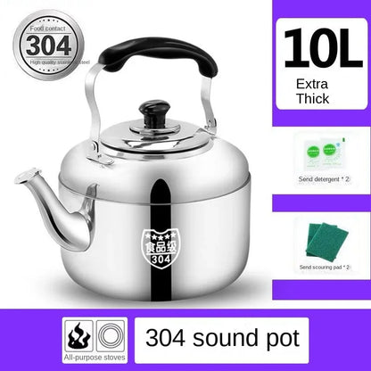 Super Thick 304 Stainless Steel Teapot with Large Capacity Whistle Gas Gas Electric Cooker Teapot with Kettle