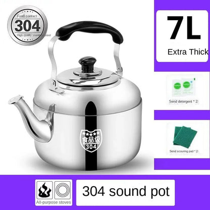 Super Thick 304 Stainless Steel Teapot with Large Capacity Whistle Gas Gas Electric Cooker Teapot with Kettle