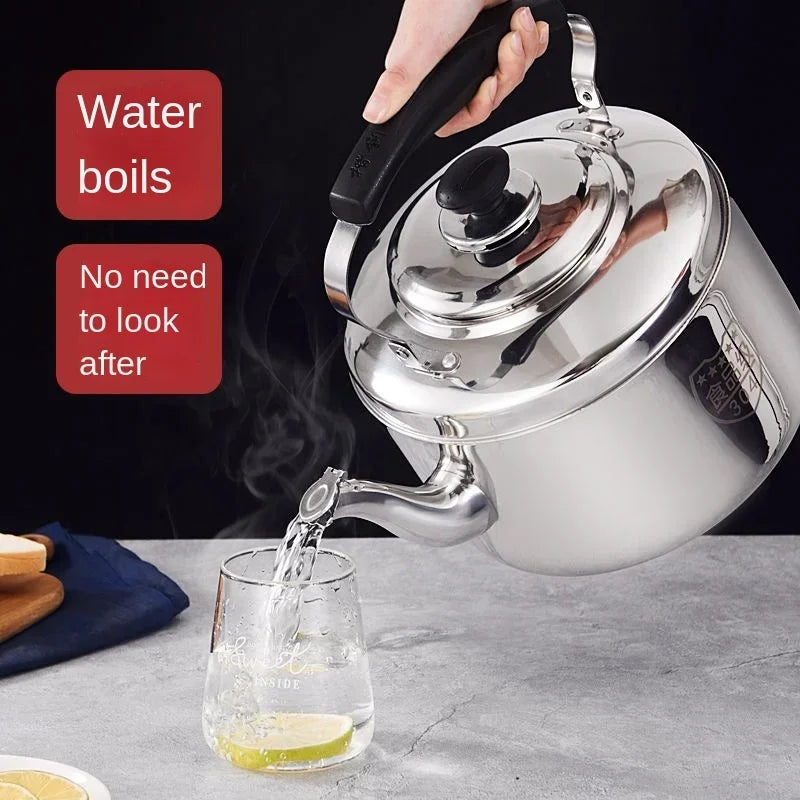 Super Thick 304 Stainless Steel Teapot with Large Capacity Whistle Gas Gas Electric Cooker Teapot with Kettle