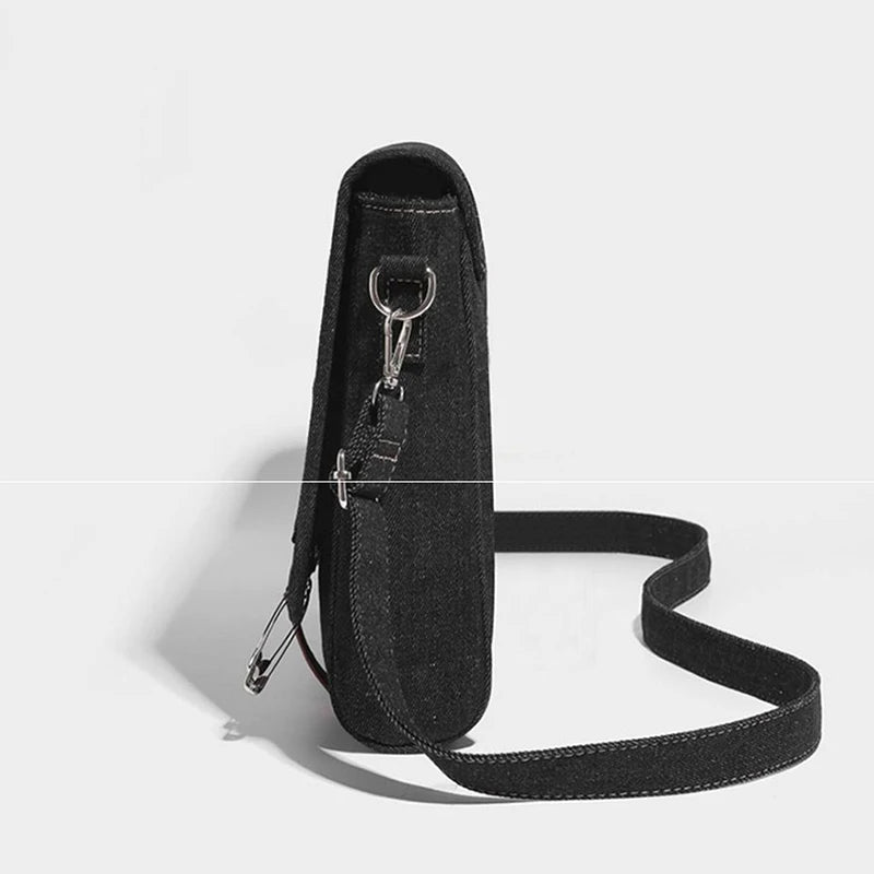Sweet Gilrs Lolita Japanese Canvas Bags Female Cute Transparent Layer Denim Color ShoulderBags MessengerBags Itabags