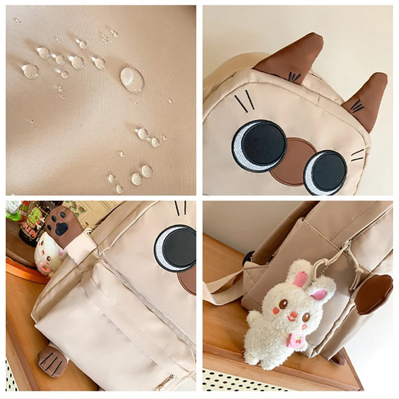 Sweet Girl Lolita Embroidery Cat Styling Backpacks Students Cute Rabbit Pendant Waterproof Laptop School Bags