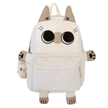 Sweet Girl Lolita Embroidery Cat Styling Backpacks Students Cute Rabbit Pendant Waterproof Laptop School Bags