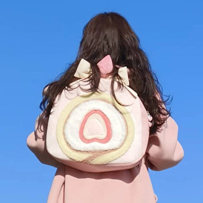 Sweet Girls Lolita Big Cake Backpacks,Students School Cute PU Satchel Shoulder Bags
