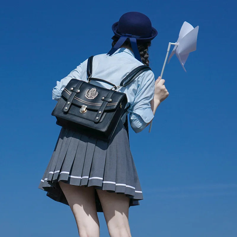 Sweet Girls Lolita JK Backpacks Satchels Handbags Cute Students Embroidery Badge School Shoulders Bags Briefcase Bookbags