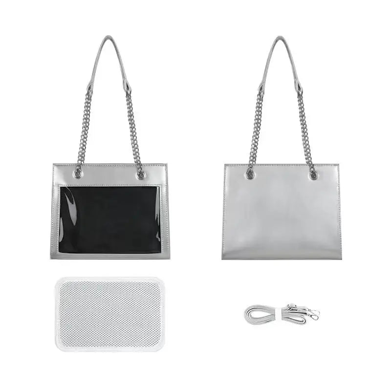 Sweet Japan Style Gilrs Lolita HandBags Totes Female Kawaii Transparent Layer Chains Strap Shoulder Bags Itabags