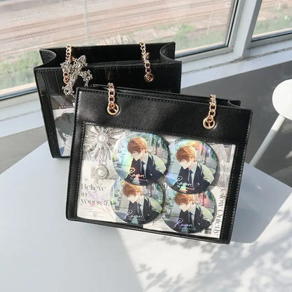Sweet Japan Style Gilrs Lolita HandBags Totes Female Kawaii Transparent Layer Chains Strap Shoulder Bags Itabags