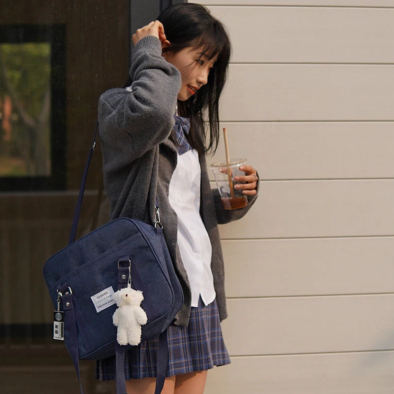 Sweet Japan Style Girls Lolita Shoulder Bags Students JK Anime Bag Embroidery Briefcase Messenger Bags With Strap
