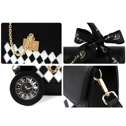 Sweet Japan Style Lolita Girly Girl Cute HandBags Vangate Lock Pocket Watch Clear Shoulder Bags Transparent Itabags