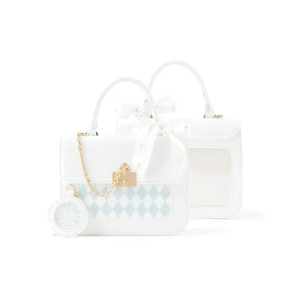 Sweet Japan Style Lolita Girly Girl Cute HandBags Vangate Lock Pocket Watch Clear Shoulder Bags Transparent Itabags