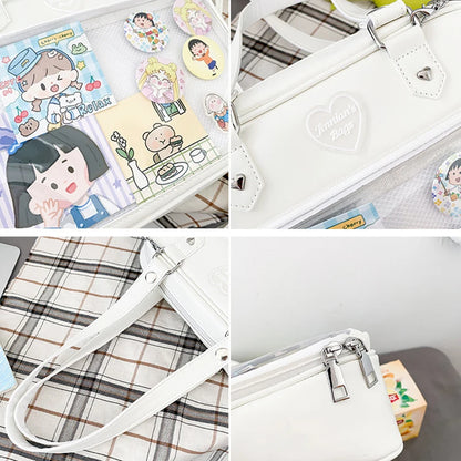 Sweet Japan Style Lolita Girly Girl JK Anime HandBags Women PU Shoulder Bags Kawaii Transparent Heart Itabags Bolso
