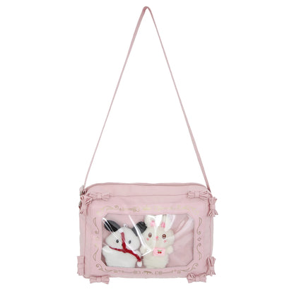 Sweet Japan Style Lolita Girly Girl JK Shoulder Bags Students Transparent Window Kwaii Bowknots HandBags Tote Itabag