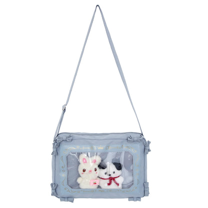 Sweet Japan Style Lolita Girly Girl JK Shoulder Bags Students Transparent Window Kwaii Bowknots HandBags Tote Itabag