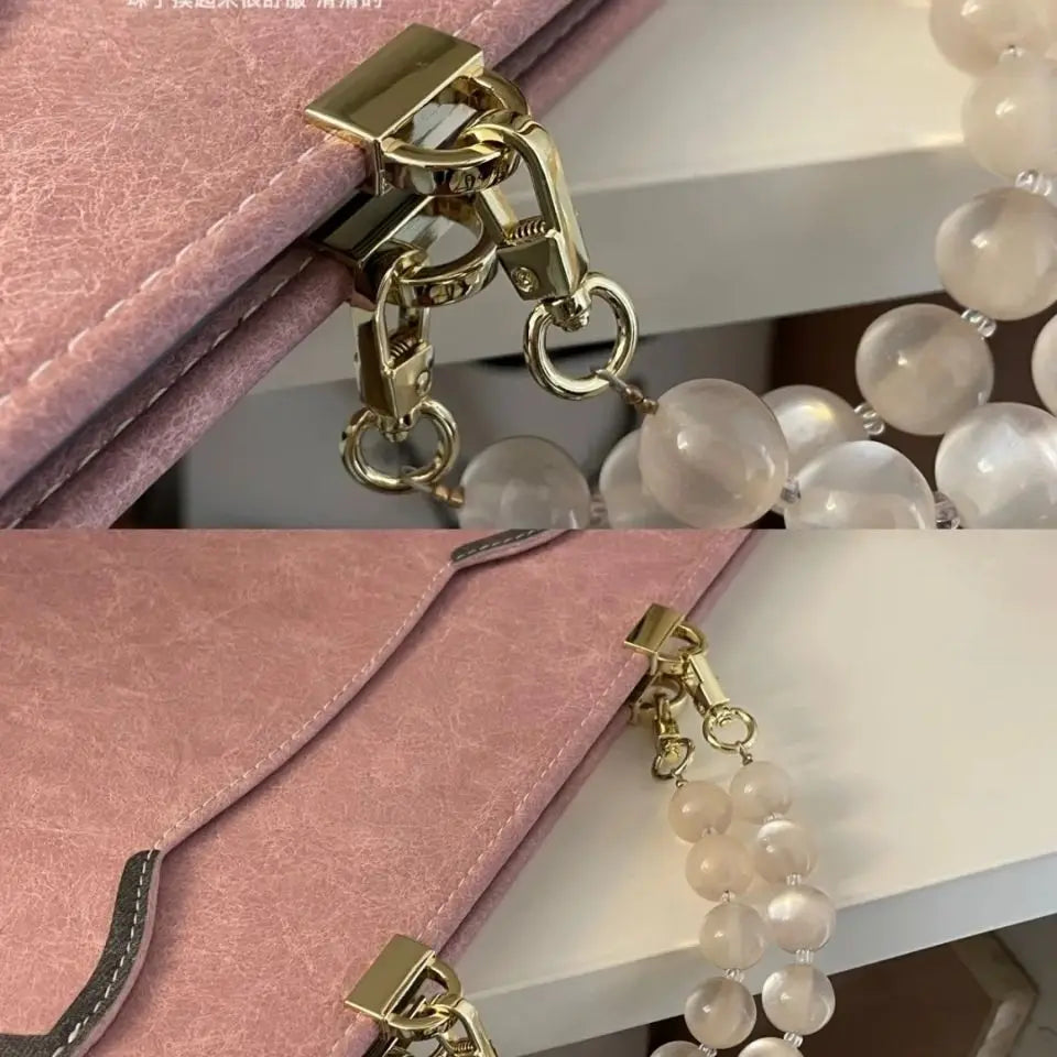 Sweet Lolita Girl Pink Cat Laptop Bags Briefcase Pearl Bracelet Cute Computer Case Handbags bolso laptop mujer