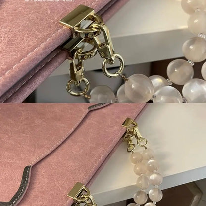 Sweet Lolita Girl Pink Cat Laptop Bags Briefcase Pearl Bracelet Cute Computer Case Handbags bolso laptop mujer