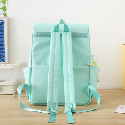 Sweet Preppy Style Girls Lolita High Capacity Backpacks HandBags Students School Cute Pendant Solid Shoulder Bags