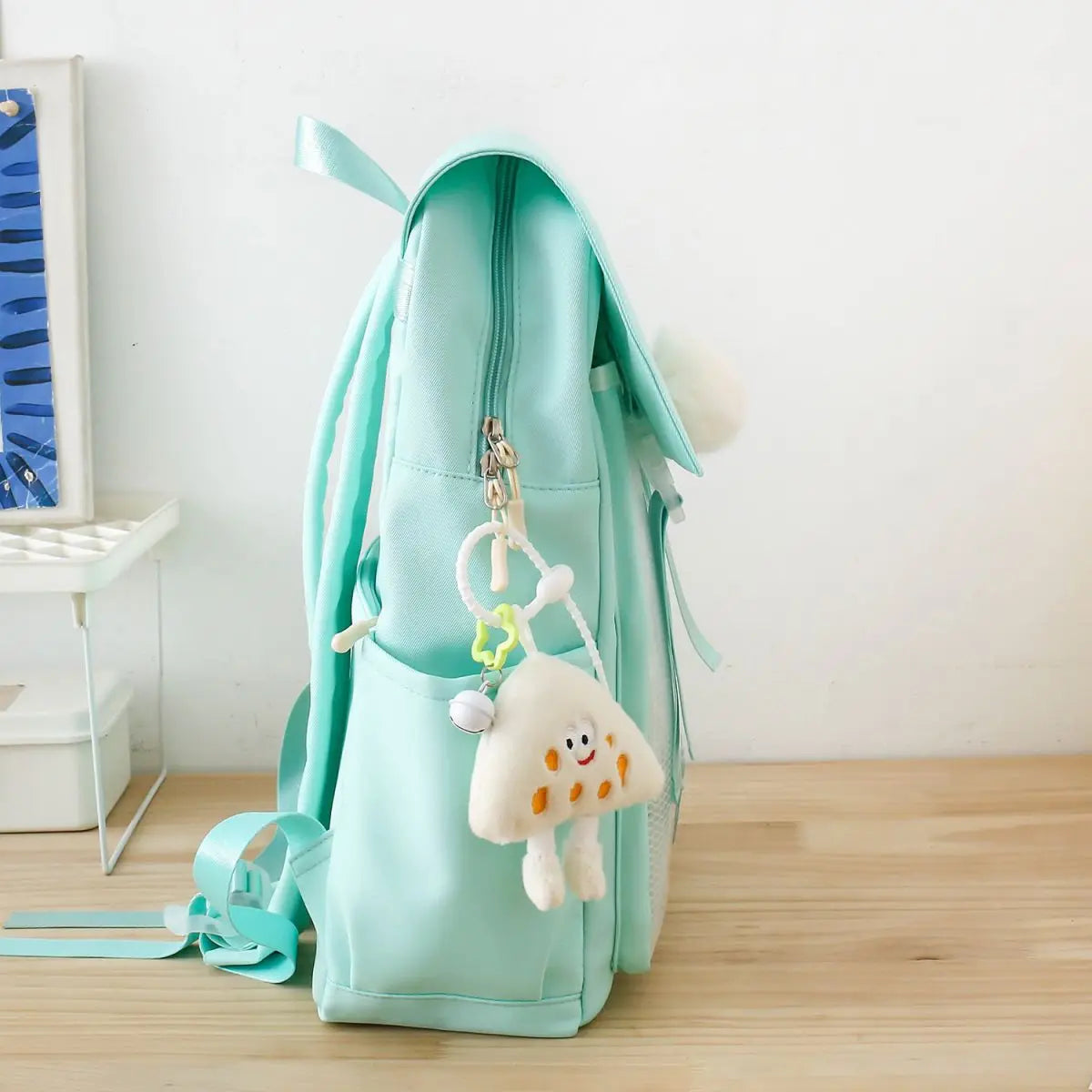 Sweet Preppy Style Girls Lolita High Capacity Backpacks HandBags Students School Cute Pendant Solid Shoulder Bags