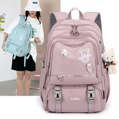Sweet Student Female Plaid Backpack Cute Women Korean Travel Schoolbag Lady Laptop Book Bags Kawaii Girls College Large Backpack