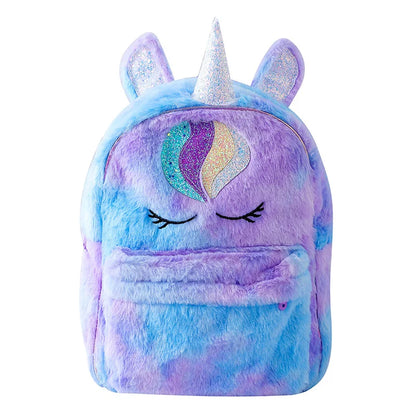 Sweet Unicorn Plush School Backpack for Girls Kindergarten Cartoon School Bags Cute Backpack Back To School Mochila Escolar Nina