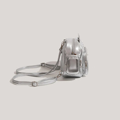Swet Japan Style Spicy Girls Lolita Mini Backpacks Beauty Case Transparent Layer School Kawaii Silvery Cat ItaBags Shoulder Bags