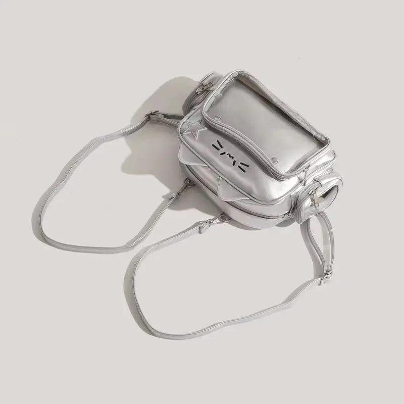 Swet Japan Style Spicy Girls Lolita Mini Backpacks Beauty Case Transparent Layer School Kawaii Silvery Cat ItaBags Shoulder Bags