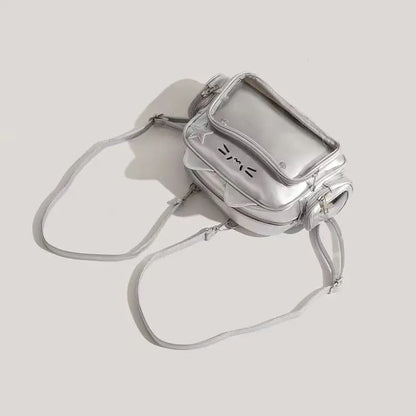 Swet Japan Style Spicy Girls Lolita Mini Backpacks Beauty Case Transparent Layer School Kawaii Silvery Cat ItaBags Shoulder Bags