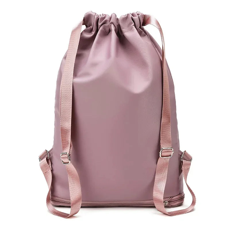 Swimming Dry and Wet Separation Expansion Separate Shoe Bin Drawstring Beach Bag Storage Sports Backpack Fitness Yoga