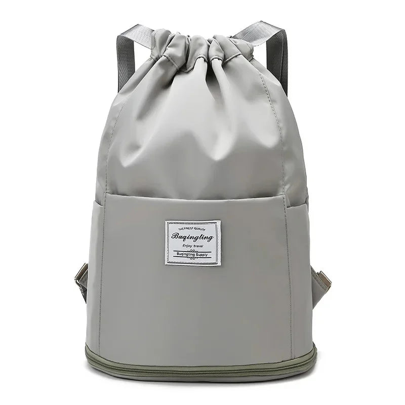 Swimming Dry and Wet Separation Expansion Separate Shoe Bin Drawstring Beach Bag Storage Sports Backpack Fitness Yoga