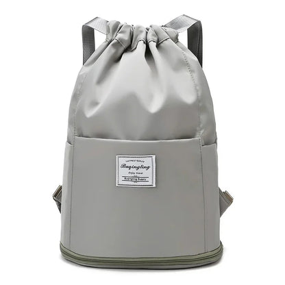 Swimming Dry and Wet Separation Expansion Separate Shoe Bin Drawstring Beach Bag Storage Sports Backpack Fitness Yoga